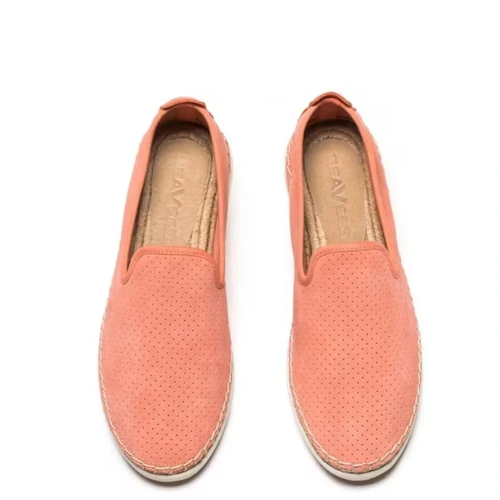 New Seavees Ocean Park Espadrilles Coral Suede Loafers Flats Shoes Sz 6.5